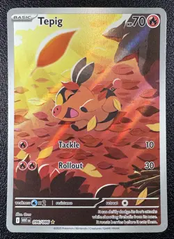 Pokemon Tepig Illustration Rare IR Full Art Holo 096/086 White Flare - Image 1