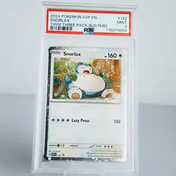 Pokemon TCG Twilight Masquerade Snorlax SVP #122 Black Star Promo PSA Mint 9 - Image 1