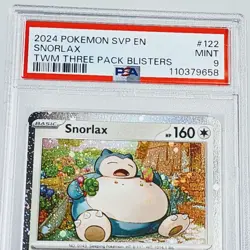 Pokemon TCG Twilight Masquerade Snorlax SVP #122 Black Star Promo PSA Mint 9 - Image 2