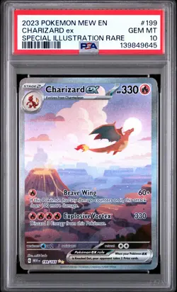2023 POKEMON MEW EN-151 SPECIAL ILLUSTRATION RARE #199 CHARIZARD EX PSA 10 - Image 1