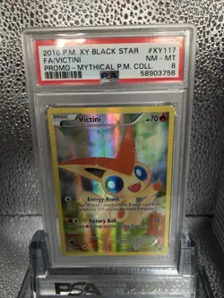 2016 Pokemon XY Victini XY117 Mythical Premium Collection Promo PSA 8 - Image 2