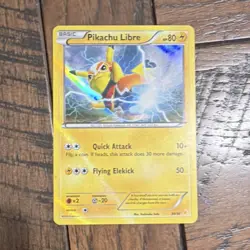 Pokemon Pikachu Libre Holo 30/30 XY Trainer Kit Suicune Quick Attack Elekick - Image 1