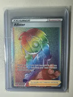 Pokemon TCG Trainer Allister 192/185 Vivid Voltage Holo Rainbow Secret Rare - Image 1