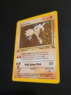 1999 Pokemon Hitmonlee 7/62 Fossil 1st Edition Holo Rare WOTC LP Vintage - Image 3