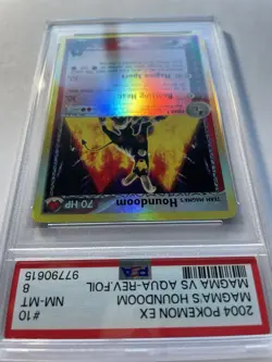 PSA 8 Houndoom 10/95 Reverse Foil EX Team Magma VS. Team Aqua 2004 Pokemon TCG - Image 3