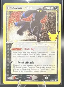 Umbreon Gold Star 17/17 Celebrations: Classic Collection Pokemon NM - Image 1