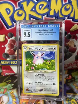 LIGHT WIGGLYTUFF 40 JPN Darkness & To Light LOW POP Pokemon CGC 9.5-10 Blu Lb - Image 1