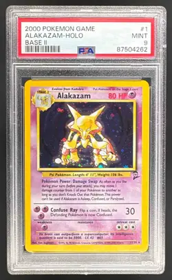 2000 Pokemon Base 2 #1 Alakazam Holo PSA 9 87504262 - Image 1