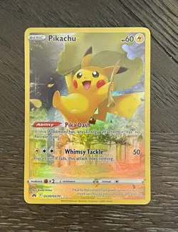 Pikachu GG30/GG70 NM Pokemon Card – Crown Zenith Galarian Gallery Holo - Image 1