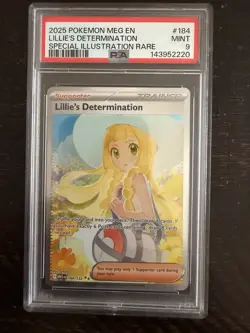Pokemon Lillie's Determination Special Illustration Rare Holo 184/132 PSA 9 - Image 1