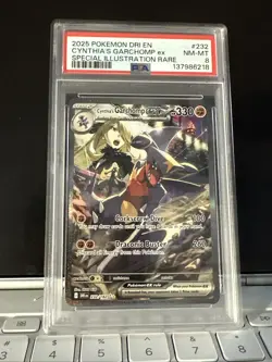2025 POKEMON DRI EN-DESTINED RIVALS #232 CYNTHIA'S GARCHOMP EX PSA 8 - Image 1