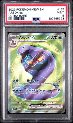 2023 POKEMON MEW EN-151 ULTRA RARE #185 ARBOK EX PSA 9 - Image 1