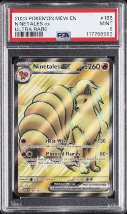 2023 POKEMON MEW EN-151 ULTRA RARE #186 NINETALES EX PSA 9 - Image 1