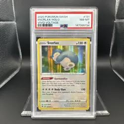 2020 Pokemon SWSH Vivid Voltage Snorlax #131 Holo EN Graded PSA 8 - Image 1