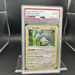 2020 Pokemon SWSH Vivid Voltage Snorlax #131 Holo EN Graded PSA 8 - Image 4