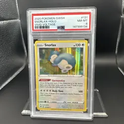 2020 Pokemon SWSH Vivid Voltage Snorlax #131 Holo EN Graded PSA 8 - Image 5