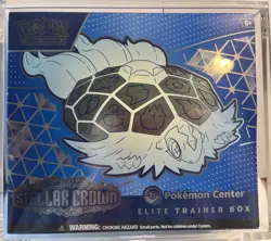 New 2024 ETB Pokemon Center Stellar Crown Elite Trainer Box + New Acrylic Case - Image 1