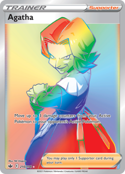 Agatha 210/198 Rainbow Rare Chilling Reign Pokemon Holo NM/M - Image 1