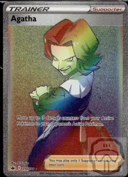 Agatha 210/198 Rainbow Rare Chilling Reign Pokemon Holo NM/M - Image 3
