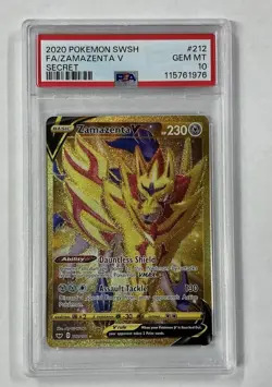 Pokemon Zamazenta V Secret Rare Holo 212/202 Sword & Shield PSA 10 English - Image 1