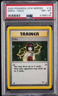 2000 POKEMON GYM HEROES #16 ERIKA-HOLO PSA 8 - Image 1