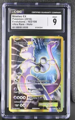 CGC 9 MEWTWO EX 103 EVOLUTIONS XY ULTRA RARE POKEMON MINT - Image 1