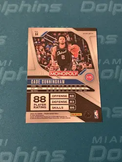 2024-2025 Prizm Monopoly Cade Cunningham /91 Purple Prizm #64 Mint - Image 2