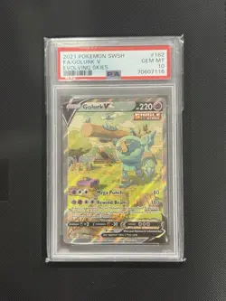 Golurk V 182/203 Full Art Evolving Skies Pokemon PSA 10 - Image 1