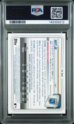 2020 BOWMAN PAPER PRSPCT AUTOS GREEN BOBBY WITT JR. 79/99 PSA AUTHENTIC AUTO 10 - Image 2