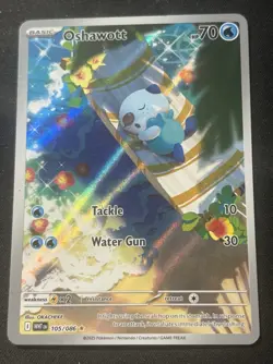 Oshawott - 105/086 - Illustration Rare - White Flare - Pokemon Card - NM/M - Image 1