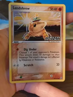 Pokemon Sandshrew Card 82/113 EX Delta Species Stamped Reverse Holo - Image 1