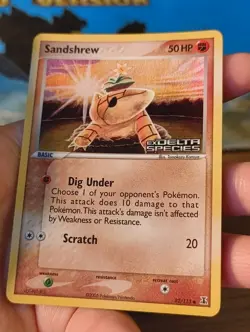 Pokemon Sandshrew Card 82/113 EX Delta Species Stamped Reverse Holo - Image 2