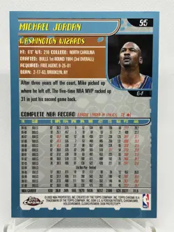 2001-02 Topps Chrome MICHAEL JORDAN Base #95 Washington Wizards MVP HOF - Image 2
