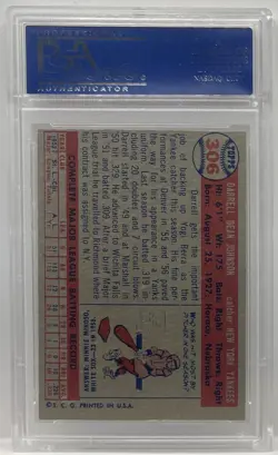 1957 Topps Baseball Set Break #306 Darrell Johnson PSA 8 NM-MT New York Yankees - Image 2