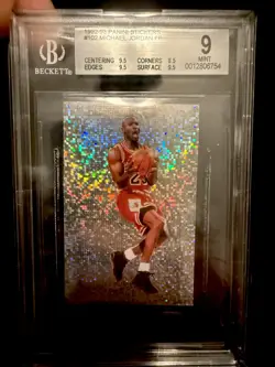 MICHAEL JORDAN 1992-93 PANINI FOIL STICKER #102 BGS 9 MT (0.5 from GEM!!)rare - Image 1