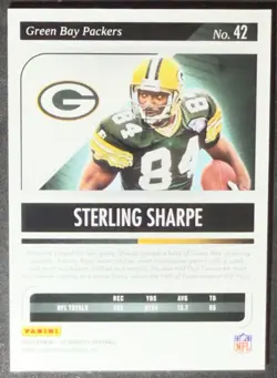 2025 Panini Silhouette Pink /35 Sterling Sharpe #42 Green Bay Packers HOFer - Image 3