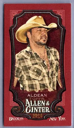 2024 Topps Allen Ginter Red Boarder Back Hand Number Mini Jason Aldean 3/5 RARE - Image 1