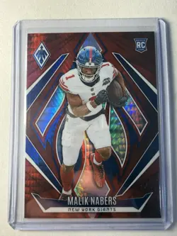 2024 Panini Phoenix Rookies Red Hyper Malik Nabers Rookie #221 /140 Giants - Image 1