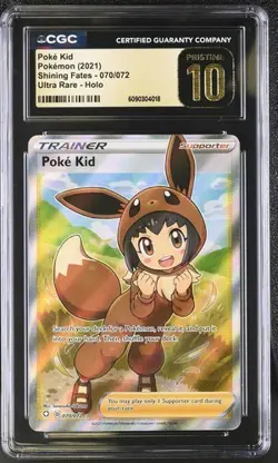 Poke Kid (Full Art) 070/072 Shining Fates Holo CGC Pristine 10 - Image 1