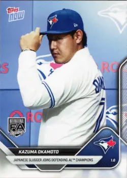 KAZUMA OKAMOTO 2025 Topps Now #OS-13 Japanese Slugger Joins Defending AL Champs - Image 1