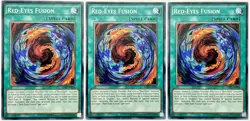 3 x LDK2-ENJ24 Red-Eyes Fusion - Common Unlimited Near Mint YuGiOh Cards - Image 1