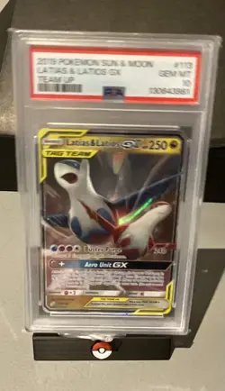 Pokemon Latias & Latios GX TCG Sun & Moon Team Up Card 113/181 PSA 10 - Image 1