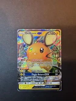 Pokemon TCG Dedenne GX 57/214 Sm-Unbroken Bonds Holo Card, Ultra Rare, Near Mint - Image 1