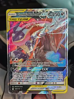 Greninja & Zoroark GX - 107/214 - Pokemon Unbroken Bonds Sun & Moon Rare Card LP - Image 1