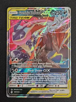 Greninja & Zoroark GX - 107/214 - Pokemon Unbroken Bonds Sun & Moon Rare Card LP - Image 2