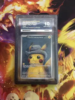 Pokemon Card Pikachu with Grey Felt Hat, SVP 085, Van Gogh Museum Promo Ace 10 - Image 1