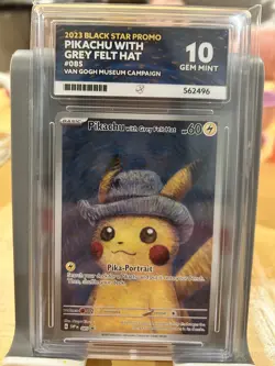 Pokemon Card Pikachu with Grey Felt Hat, SVP 085, Van Gogh Museum Promo Ace 10 - Image 1