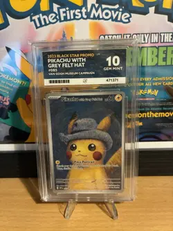 ACE 10 Pikachu With Grey Felt Hat - Van Gogh Museum Promo Pokemon Card - Image 1