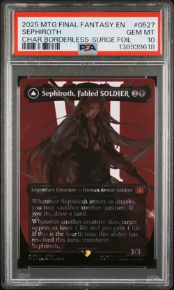 MTG FINAL FANTASY SEPHIROTH, FABLED SOLDIER/SEPHIROTH, ONE-WINGED ANGEL PSA 10 - Image 1