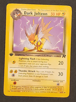 2000 Pokemon Team Rocket First Edition Dark Jolteon #38/82 NM - Image 1